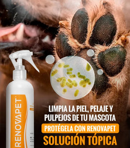 RENOVAPET TÓPICO - LIMPIADOR DE PELAJE / PIEL / OREJAS Y PATAS PARA PERROS Y GATOS