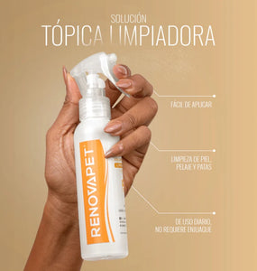 RENOVAPET TÓPICO - LIMPIADOR DE PELAJE / PIEL / OREJAS Y PATAS PARA PERROS Y GATOS